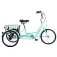 thumbnail image 2 of Harper & Bright Designs Adult Tricycles, 3 Wheel Bikes 1 Speed, 26 Inch Wheels W/Installation Tools with Low Step-Through, Large Basket, Tricycle for Adults, Women, Men, Cyan, 2 of 6