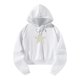 thumbnail image 2 of Sudadera con capucha para mujer, sudadera con capucha de gran tamaño para mujer, estrella de cinco puntas, sudadera blanca de manga larga de moda, L, 2 of 8