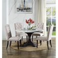 thumbnail image 2 of Acme Furniture Rectangular Marble Top Dining Table, WhiteWeathered Espresso, 2 of 5