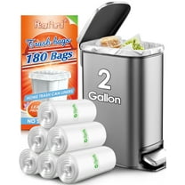 2 Gallon 180 Counts Small Trash Bags Garbage Bags by RayPard, fit 6-7.5 Liter Waste Basket, 1.8-2 Gal Strong Trash Can Liners for Home Office Kitchen Bathroom Bedroom, Clear