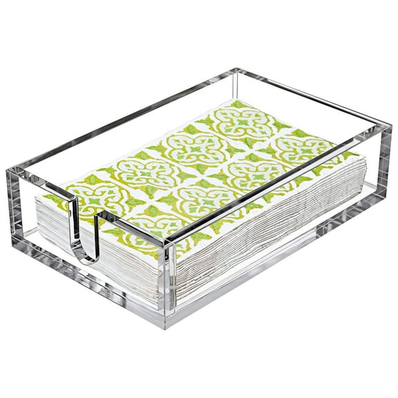 Acrylic Napkin Holder, Clear Napkin Organizer for Bathroom, Disposable Hand Towel Holder, Decorative Acrylic Paper Towel Holder, Modern Rectangular Design, 9 x 5.5 x 2.6 Inches