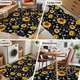 thumbnail image 5 of Black Yellow Sunflower Area Rugs 3'x5', Washable Small Throw Rugs for Living Room Bedroom, Summer Botanical Farmhouse Floral Indoor Outdoor Rug Non-Slip Low Pile Carpet Runner Reversible Floor Mats, 5 of 8