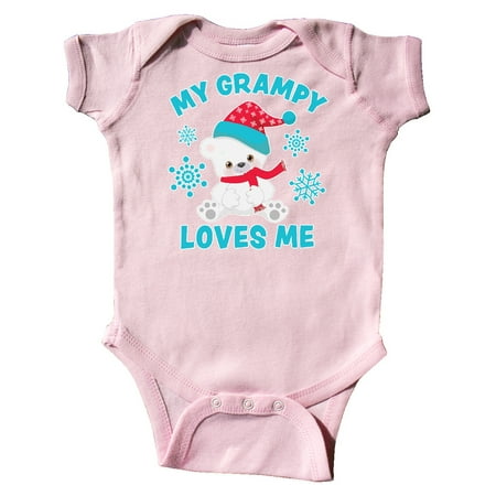 

Inktastic Polar Bear My Grampy Loves Me in Santa Hat with Snowflakes Gift Baby Boy or Baby Girl Bodysuit
