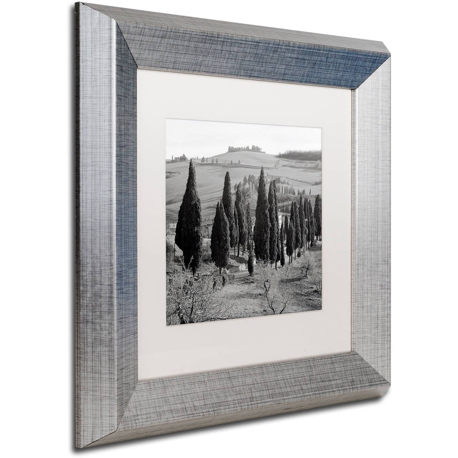 Trademark Fine Art "Tuscany IV" Canvas Art by Alan Blaustein, White Matte, Silver Frame