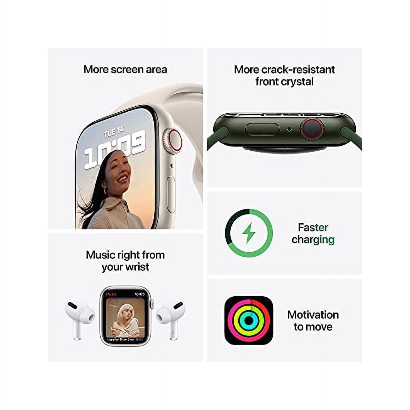 Restored Apple Watch Series 7 GPS + LTE w/ 41MM Starlight Aluminum Case Starlight Sport Band (Refurbished)