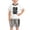Black, variant on HVOBTTY Toddler Kid's Print Crew Neck Short Sleeve Top Elastic Waist Stripe Pant 2 Piece Casual Outfit Suits