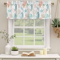 thumbnail image 2 of Teal Red Seahorse Coastal Curtain Valances for Windows, Kitchen Valance Window Treatments Panel 2 Pack, Nautical Beach Coral Starfish Rod Pocket Short Curtains for Bathroom Bedroom 42 x 18 Inch, 2 of 8