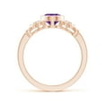 thumbnail image 2 of ANGARA Natural Vintage Style Bezel-Set 1.15 ct Amethyst Ring with Diamonds in 14K Rose Gold for Women (Size-8x6mm) | February Birthstone, Anniversary, Jewelry Gift for Women | Natural Amethyst Ring, 2 of 8