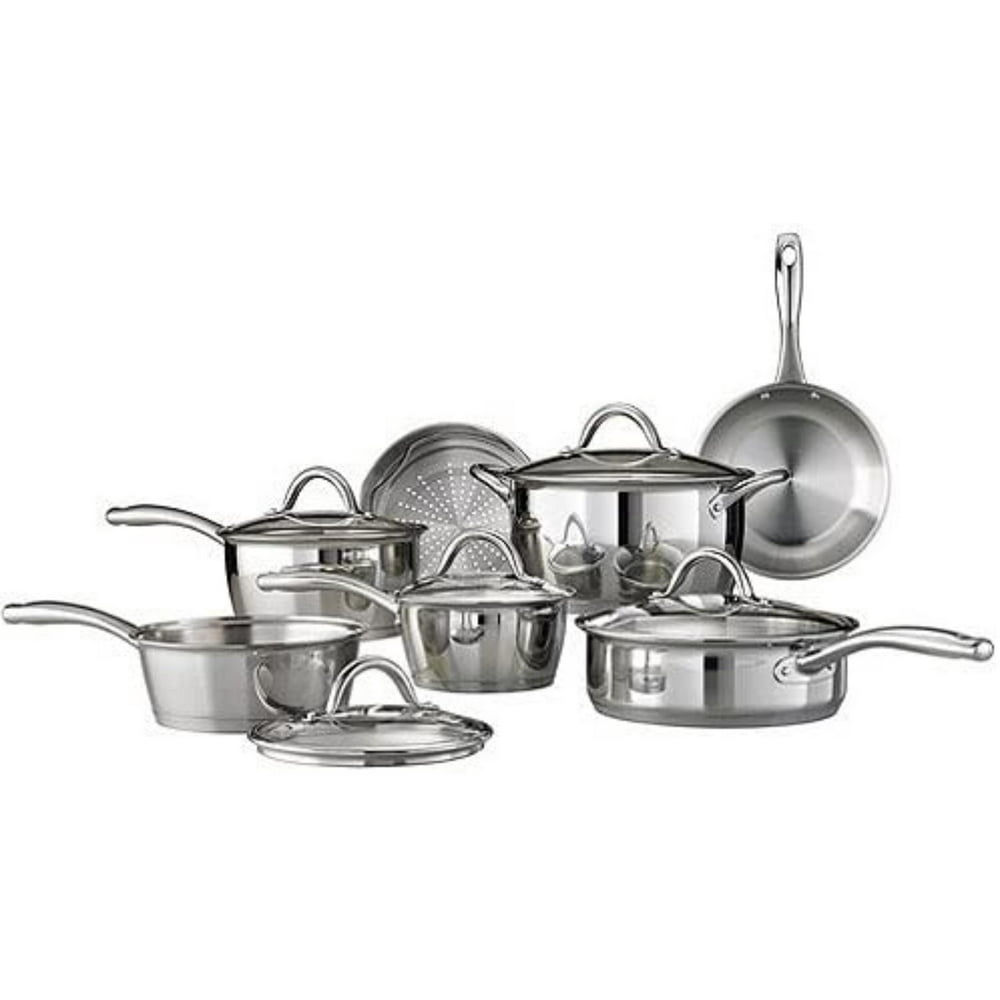 Tramontina 80154/522 Gourmet Stainless Steel Tri-Ply Base Cookware Set Stainless Steel Cookware Made In Brazil