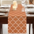 thumbnail image 3 of Table Runners 72 Inches Long Dress Scarves, Orange Morocco Farmhouse Kitchen/Dining Table Runner, Coffee Tablerunners, Farmhouse Ethnic Geometric Grid Aesthetic 14x72 Inch, 3 of 9