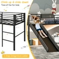 thumbnail image 6 of Infans Twin Metal Loft Bed with Slide Guardrails Built-in Ladder Low Bed Frame Black, 6 of 7