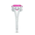 thumbnail image 3 of Rosec Jewels Lab Grown Pink Sapphire Ring for Women with Moissanite - 8X10 MM Oval Shape Sapphire, 925 Sterling Silver, US 5.00, 3 of 9