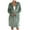 Green, variant on successthop Nightgowns for Women Winter Flannel Knee Length Soft Bathrobe Loose Housecoat Zip Solid Ladies Sleepwear XL