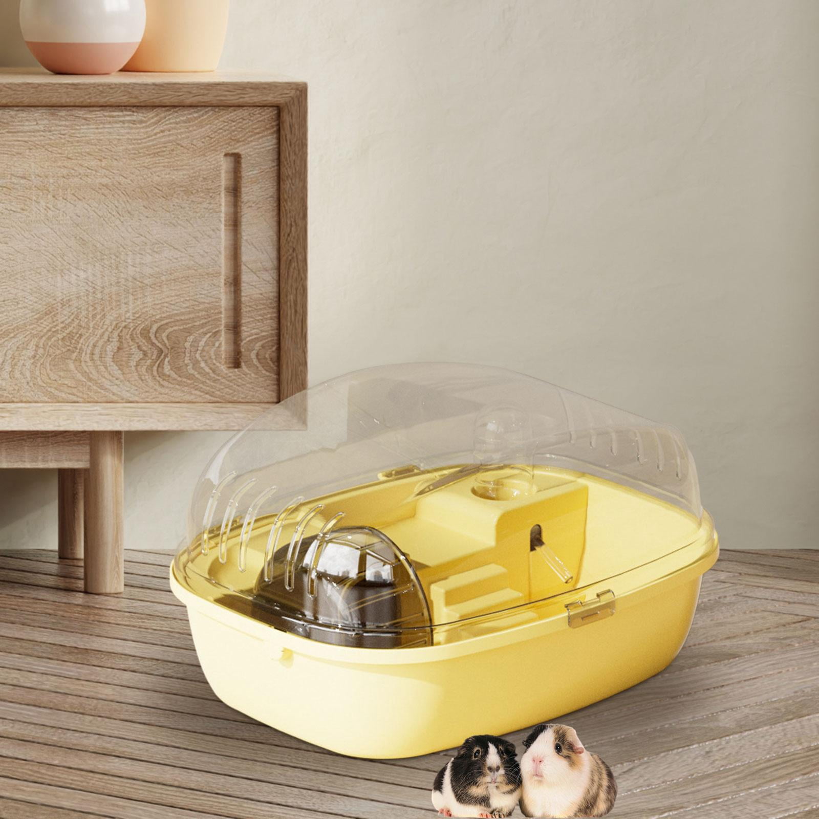 FITYLE Hamster Cage Habitat Exercise Playing House Openable Top Small Animal Cage for Guinea Pigs Hedgehog Small Animals yellow