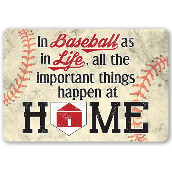 Metal Sign - In Baseball As In Life - Durable Metal Sign - Use Indoor/Outdoor - Makes a Great Baseball Inspired Home Decor Under $20 (8" x 12")