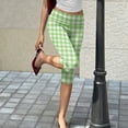thumbnail image 4 of Minjewel Pants for Women - Floral Print Pleated Cropped Yoga Pants - Breathable Summer Bottoms Capri Pants for Women,Green S, 4 of 7