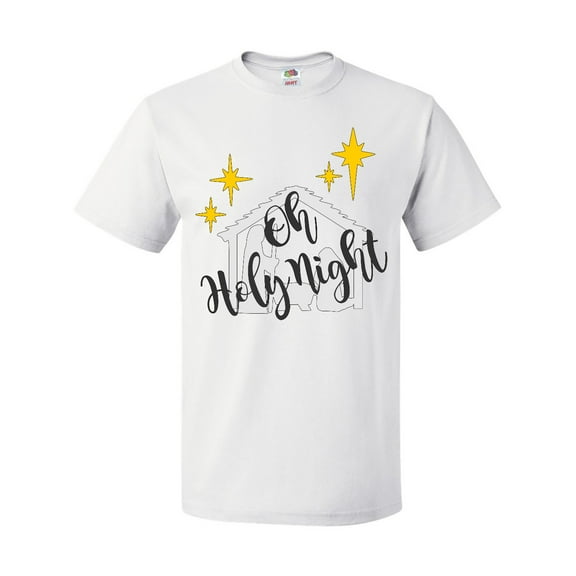 Inktastic Oh Holy Night Christmas Nativity with Yellow Stars T-Shirt