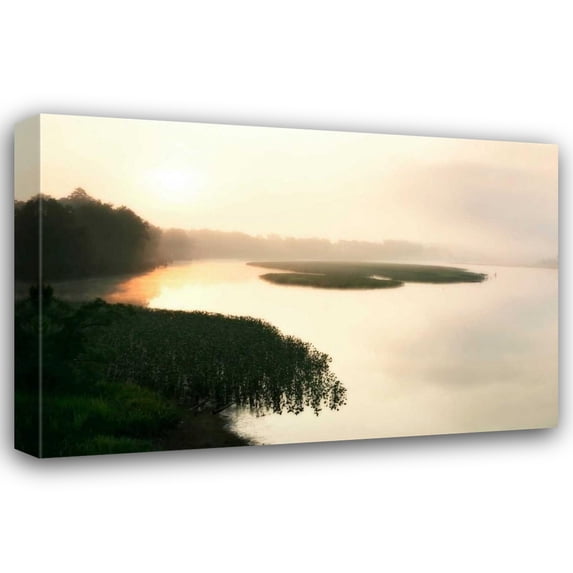 Alan Hausenflock 32x23 Gallery Wrapped Canvas Wall Art Titled - Fog on the Mattaponi VII