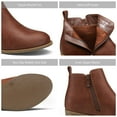 thumbnail image 4 of Women's Ankle Booties Thick Low Heel Cognac Fashion Boots for Women, Size 8.5, 4 of 6