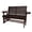 Deep Brown w/Cup holder, variant on Innovaze 4.5 Ft Wood Patio Glider Bench with Cup Holders, High Back and Deep Contoured Seat, Heavy Duty 800 lbs (Teak Tone, 2-Seater)