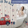 thumbnail image 6 of Independence Day Shower Curtain, 36" x 72", USA Flag Red Truck Linen Waterproof Bathroom Curtain Washable Shower Curtain Set with 12 Hooks, 6 of 9