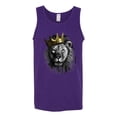 thumbnail image 2 of Wild Bobby, King Lion with Gold Crown Art, Animal Lover, Men Graphic Tank Top, Purple, Large, 2 of 4