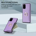 thumbnail image 4 of Allytech Galaxy S20 FE 5G Wallet Case, S20 FE 5G Cover, Ring Holder Stand PU Leather Slim Fit Shockproof Anti-Scratch Cash Pocket Protective Wallet Case Cover for Samsung Galaxy S20 FE 5G - Purple, 4 of 8