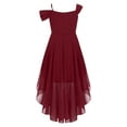 thumbnail image 6 of Yartina Girls 3D Applique Bridesmaid Dress Off Shoulder Irregular Hem Wedding Birthday Formal Dress Burgundy 16, 6 of 7