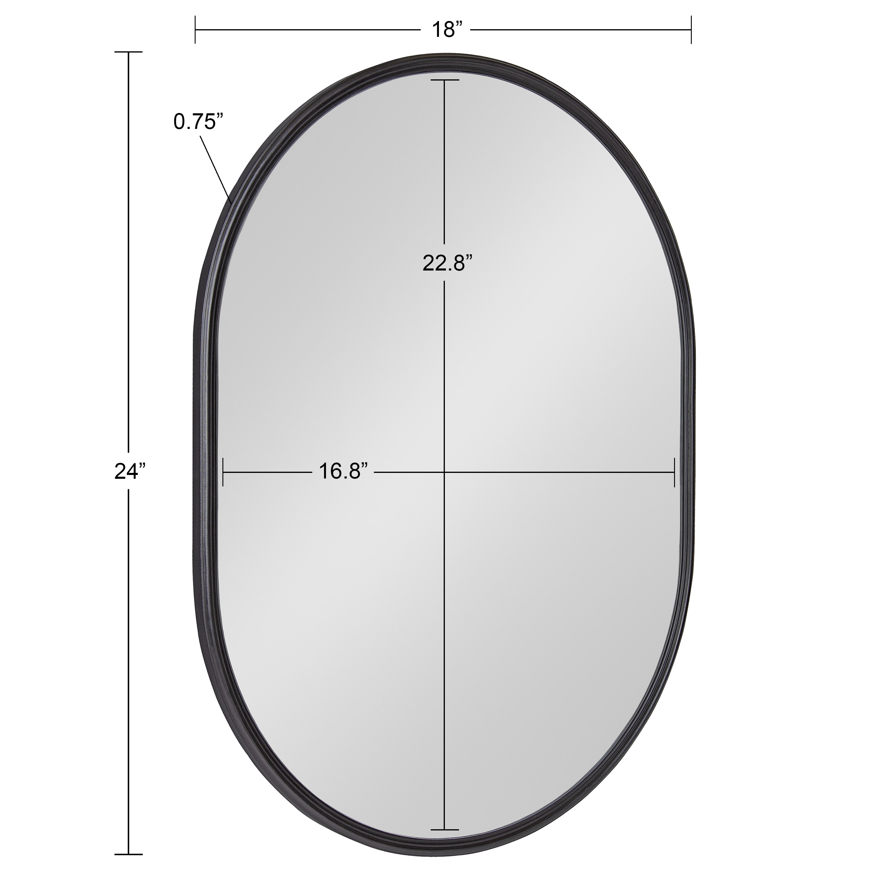 Kate and Laurel Caskill Modern Oval Mirror, 18