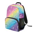 thumbnail image 2 of POLERO Adjustable Strap Backpack for School Work, Polyester Fabric Smooth Zipper School Bag, Rainbow Ocean, 2 of 10