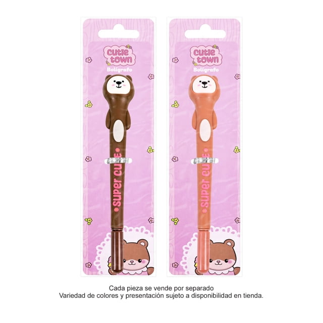 Bolígrafo Prichos Cutie Town Color Café de Plástico y Tinta 1 Pieza