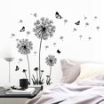 thumbnail image 2 of Schwarz LÖWENZAHN BLUMEN Wandaufkleber (150x114 cm) I Schmetterling Pflanzen Zweig Baum I Wandaufkleber Aufkleber für Wohnzimmer Schlafzimmer Küche Büro Erwachsenes Kind (2 juegos) TUNC Sencillez, 2 of 5