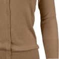 thumbnail image 2 of YEMAK Women's Knit Cardigan Sweater – 3/4 Sleeve Crewneck Basic Classic Casual Button Down Soft Lightweight Top, 2 of 11