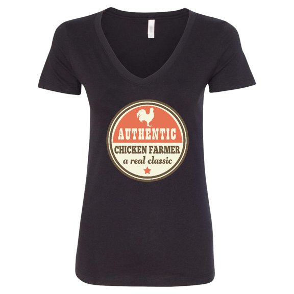 Inktastic Chicken Farmer Women's V-Neck T-Shirt