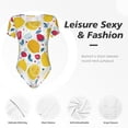 thumbnail image 6 of Daiia Strawberry Lemon print Women's Crew Neck Short Sleeve Bodysuit Fashion Tops Fit Casual Basic Extender Bodysuit-Large, 6 of 9