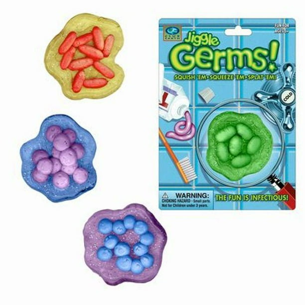 Club Earth Jiggle Germs Set of 4 Squishy Bacteria Splat Toys