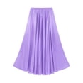 thumbnail image 5 of Zaldita Womens Satin Ruffle Maxi Skirt Full Circle Swing Long Belly Dance Skirt Lavender 90cm, 5 of 6