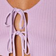 thumbnail image 3 of Señoras Cami Top cuello redondo ombligo expuesto estilo Y2K traje de calle (púrpura L) Tmvgtek Para estrenar, 3 of 3