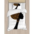 thumbnail image 3 of Ambesonne African Face Profile Silhouette Woman with Headscarf Tribal Art Folk Elements Duvet Cover Set, 3 of 3