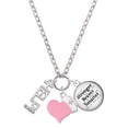 thumbnail image 1 of Delight Jewelry Silvertone Small Crystal HELP! - Light Pink Heart Nurse Strong Zoe Necklace, 1 of 4
