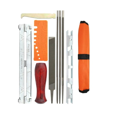 

10 Pieces File Set File Set with Travel Pouch files Contains 5/32 3/16 7/32 Round Quick Check Gauge Repair Tool