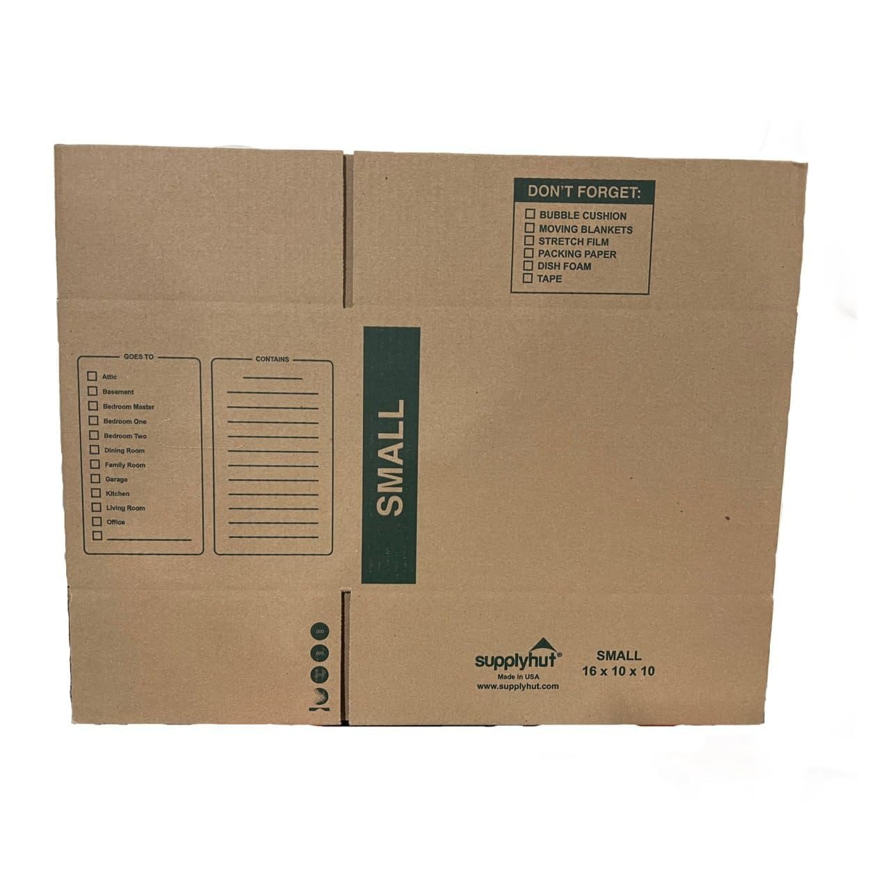 50 - Pack Small Cardboard Moving Boxes 16x10x10 32 ECT With Handles