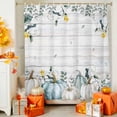 thumbnail image 5 of Shower Curtains for Bathroom-60"x72",Farmhouse Pumpkin on Wood Board Waterproof Bath Curtain Grommet Shower Curtain Set, 5 of 7