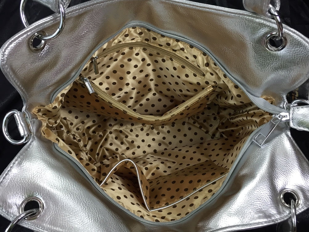 Zzfab Starburst Double Handles Bling Purse Silver