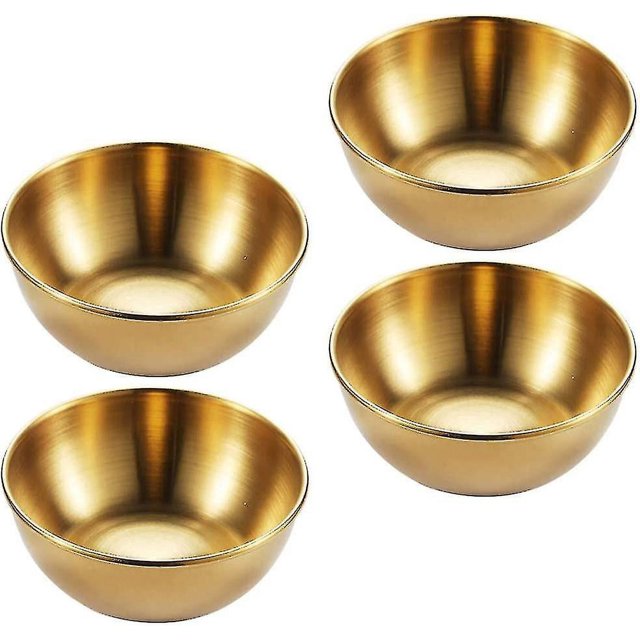 Juego de 4 Mini tazones redondos de acero inoxidable YONGSHENG dorado