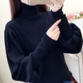 thumbnail image 3 of PIKADINGNIS Basic Turtleneck Sweater Women Spring New Lantern Sleeve Knitted Pullover Woman Fashion Solid Bottoming Jumpers, 3 of 6