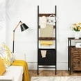 thumbnail image 4 of Blanket ladder with basket, 17.3 "L x 63.4" H, hooked towel rack, blanket rack, decorative ladder rack, bathroom drying rack and display rack, living room, 4 of 6
