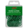 JAM Paper Medium Round Paper Clips, Green Paperclips, 1inch, 50/Pack