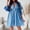 Blue, variant on Babysbule Dresses for Women Women's Fashion Bohemian V-neck Loose Long Sleeve Ruffles Solid Mini Dress
