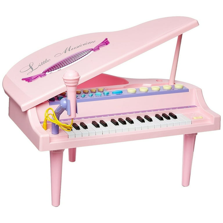 Little Musician Multi-Function Toy Piano w/ Lights, Sounds, Microphone, MP3  Audio Jack, Charger Cable, & Storage Compartment